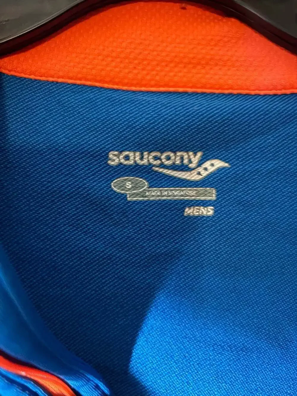 Saucony Men's Performance Blue and Orange Half-Zip Athletic Running Pullover